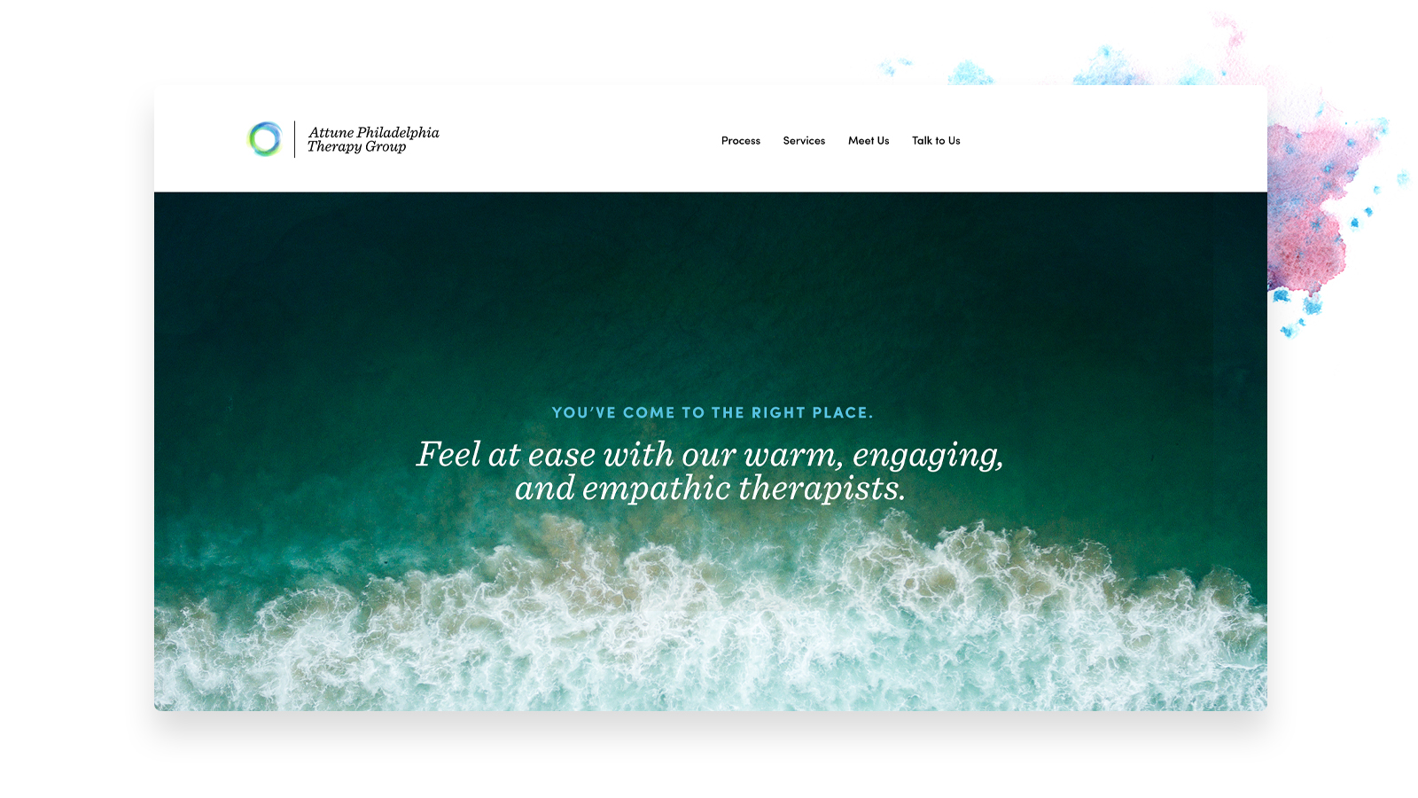 Attune Philadelphia Therapy Group - Brand Strategy, Design & Identity, Photography, UI & UX, Responsive Design, Wordpress